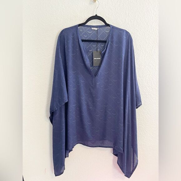 Zadig & Voltaire logo beachwear short kaftan beach resort Dress NWT. One size - Picture 3 of 9